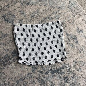 Audrey 3+1 Black and White Smocked Top